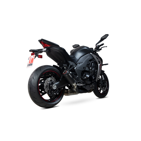 Scorpion Exhaust Kawasaki Z1000 2017 - 2020 Red Power Slip-on (Pair) Black Ceramic Coated Sleeve
